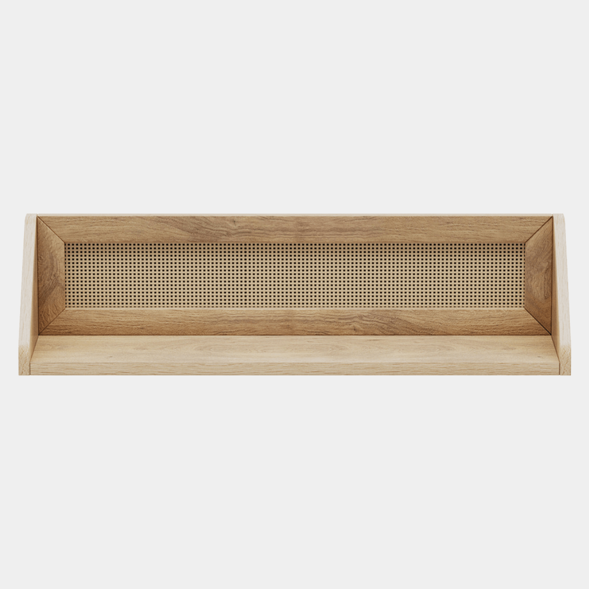 KUBU Oak Rattan Wall Shelf 60 x 15cm from You Know Who's