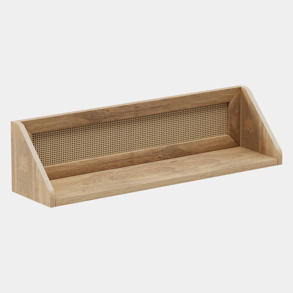 KUBU Oak Rattan Wall Shelf 60 x 15cm from You Know Who's