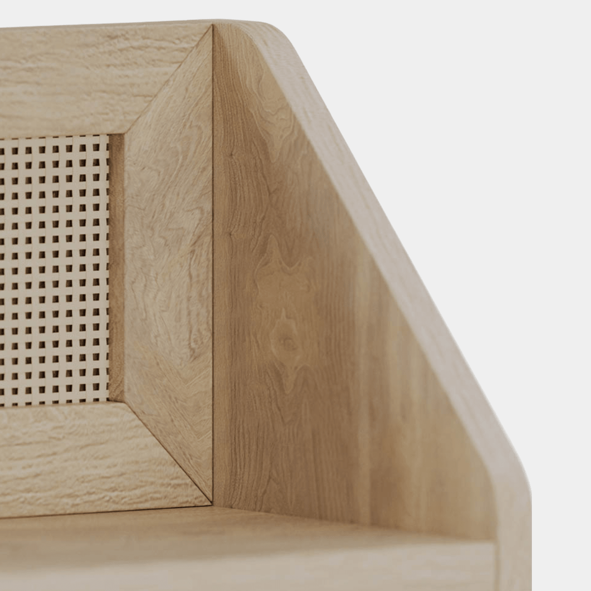 KUBU Oak Rattan Wall Shelf 60 x 15cm from You Know Who's