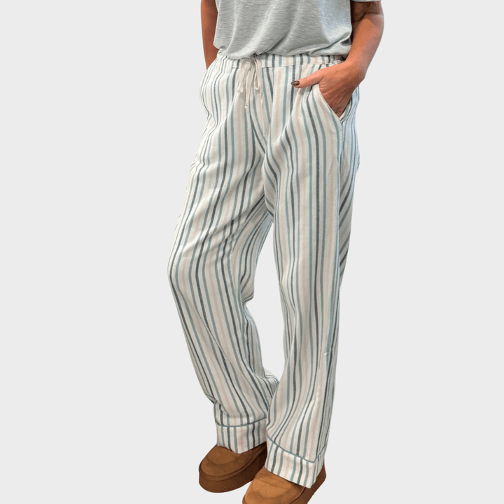 Ladies 100% Organic Cotton Striped Lounge Pants from You Know Who's