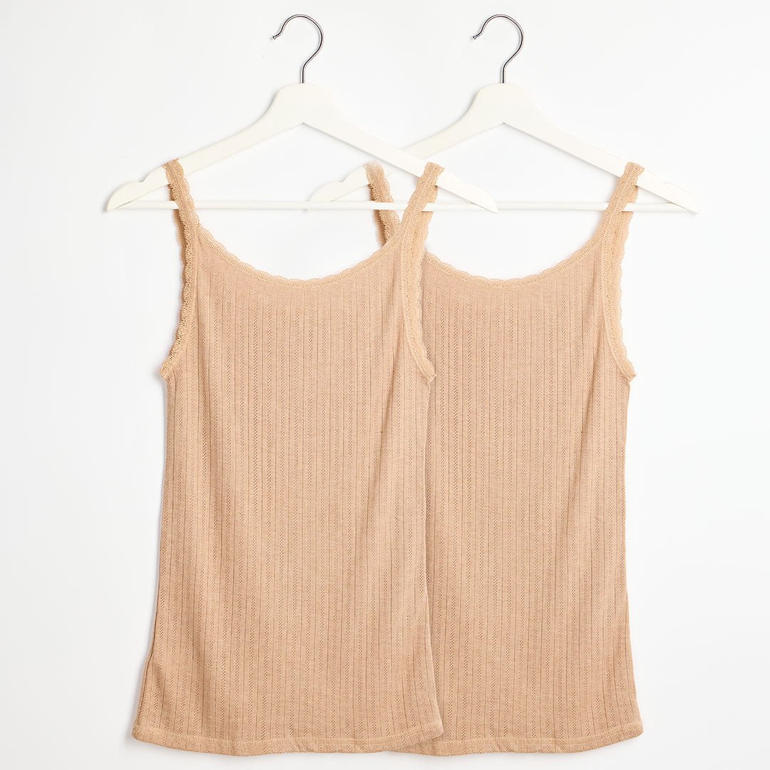 Ladies 2pk Thermal Pointelle Cami Vest from You Know Who's