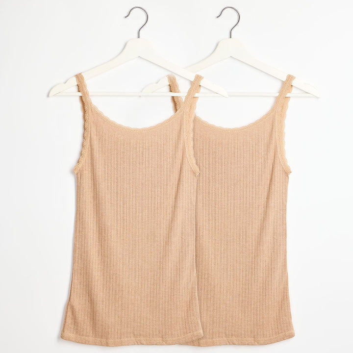 Ladies 2pk Thermal Pointelle Cami Vest from You Know Who's