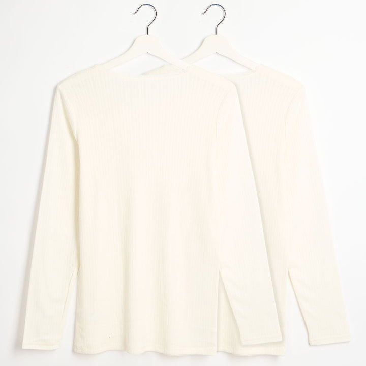 Ladies 2pk Thermal Pointelle Long Sleeve Top from You Know Who's