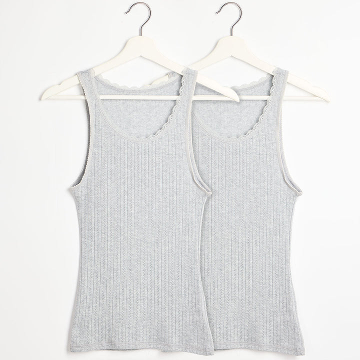 Ladies 2pk Thermal Pointelle Vest from You Know Who's