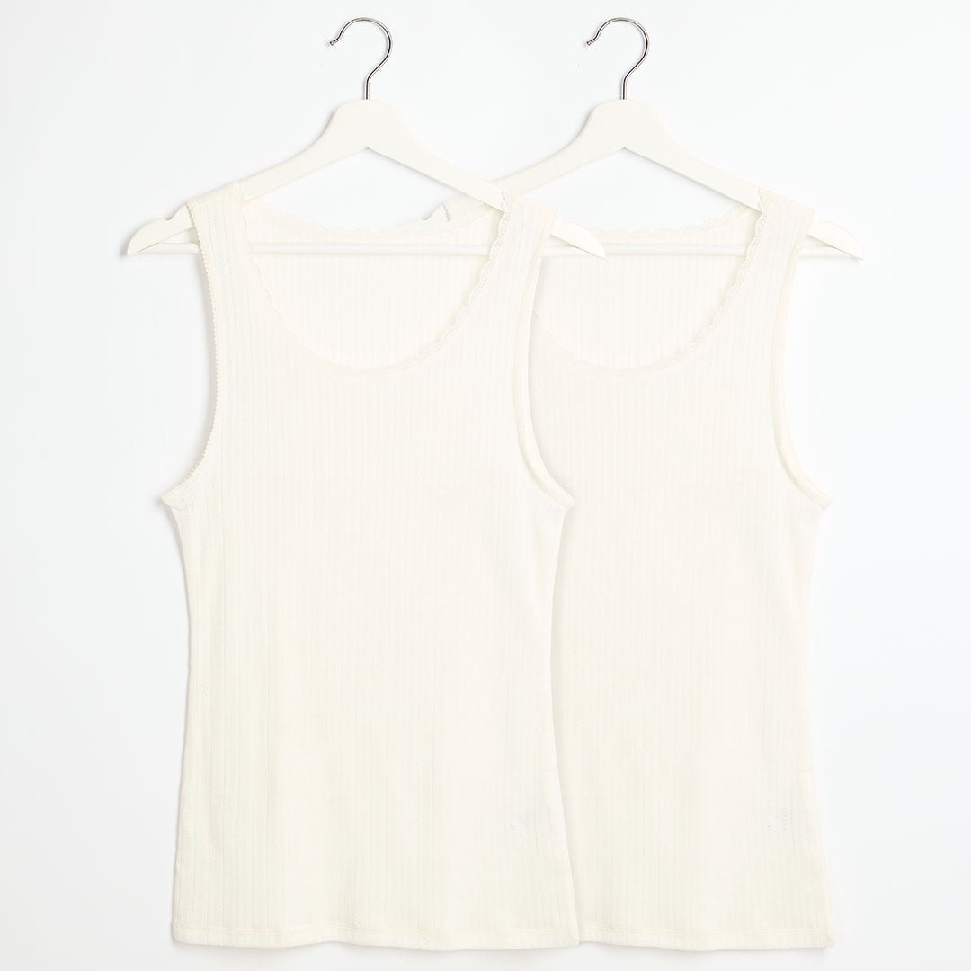 Ladies 2pk Thermal Pointelle Vest from You Know Who's