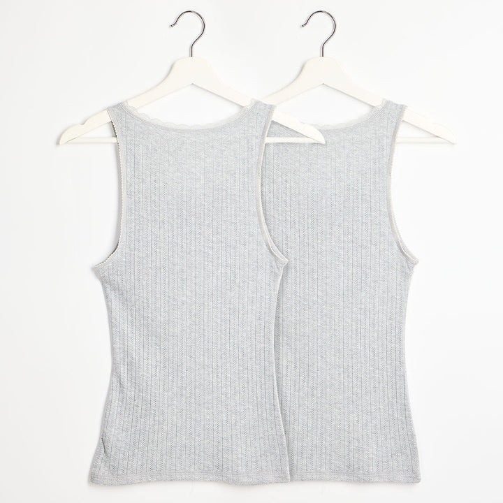 Ladies 2pk Thermal Pointelle Vest from You Know Who's