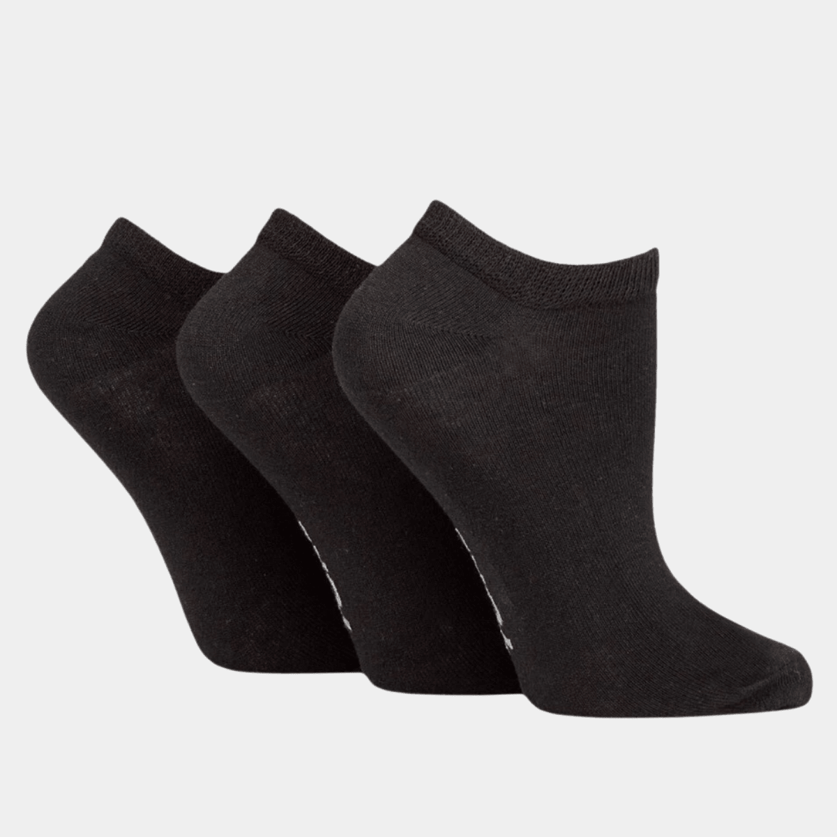 Ladies 3pk Black Trainer Sock from You Know Who's
