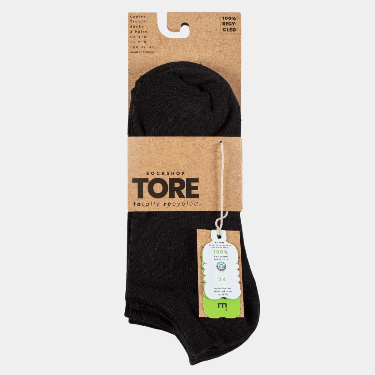 Ladies 3pk Black Trainer Sock from You Know Who's