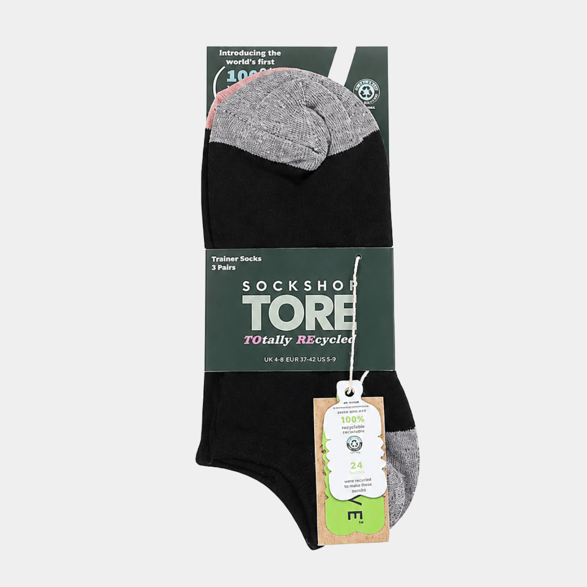 Ladies 3pk Contrast Heel Trainer Socks from You Know Who's