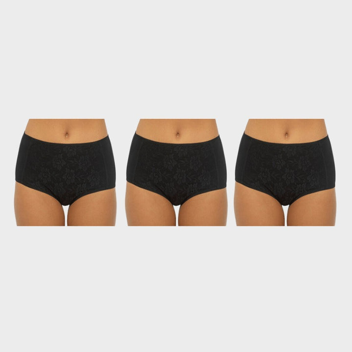 Ladies 3PK Lace Front Briefs from You Know Who's