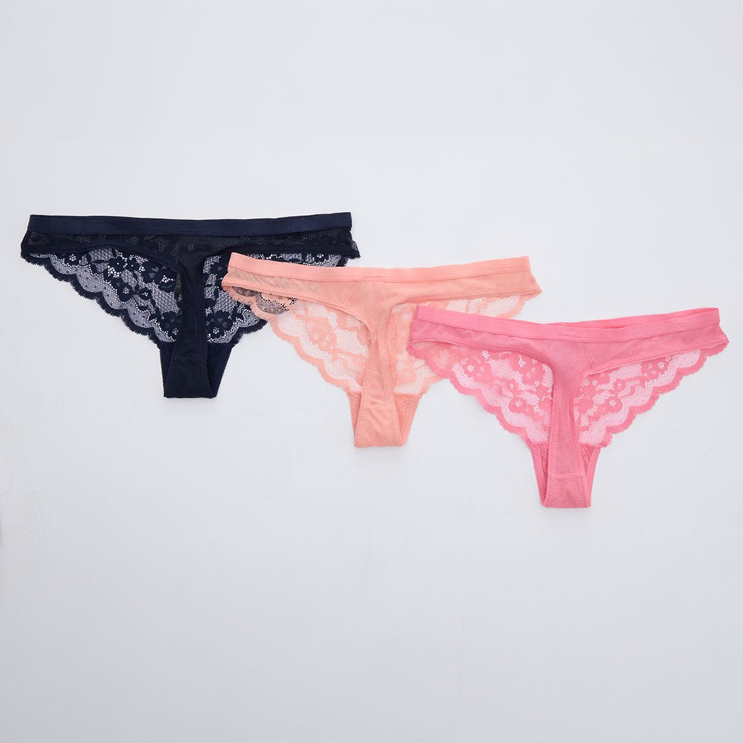 Ladies 3pk Lace Thongs from You Know Who's