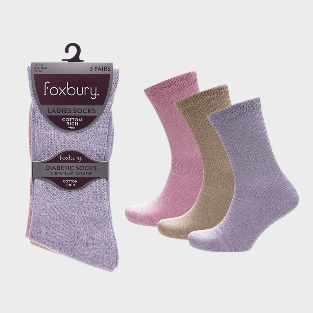 Ladies 3pk Pastel Diabetic Socks from You Know Who's