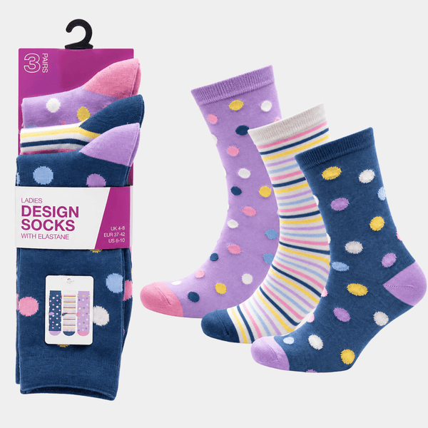 Ladies 3pk Spot Socks from You Know Who's