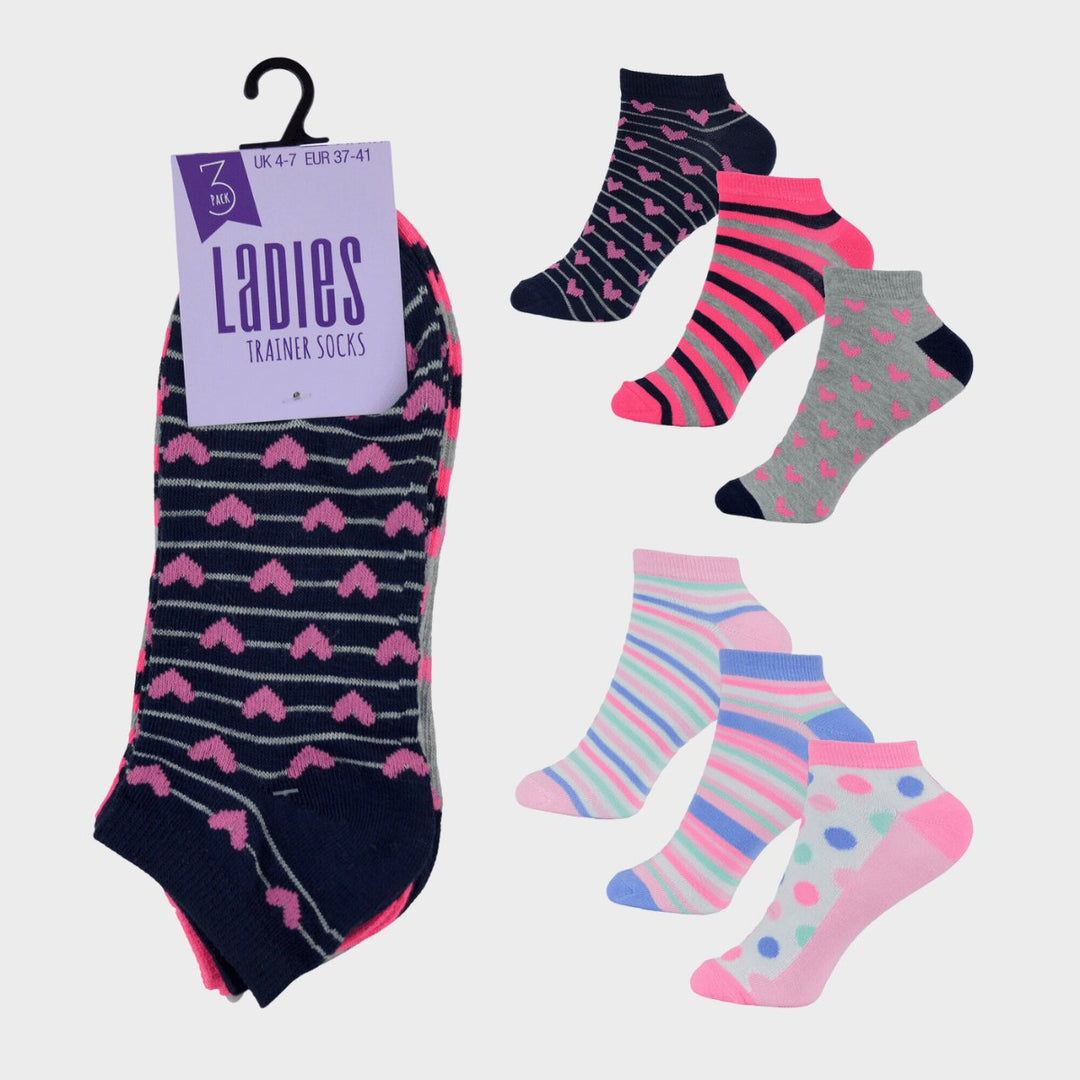 Ladies 3PK Trainer Socks from You Know Who's