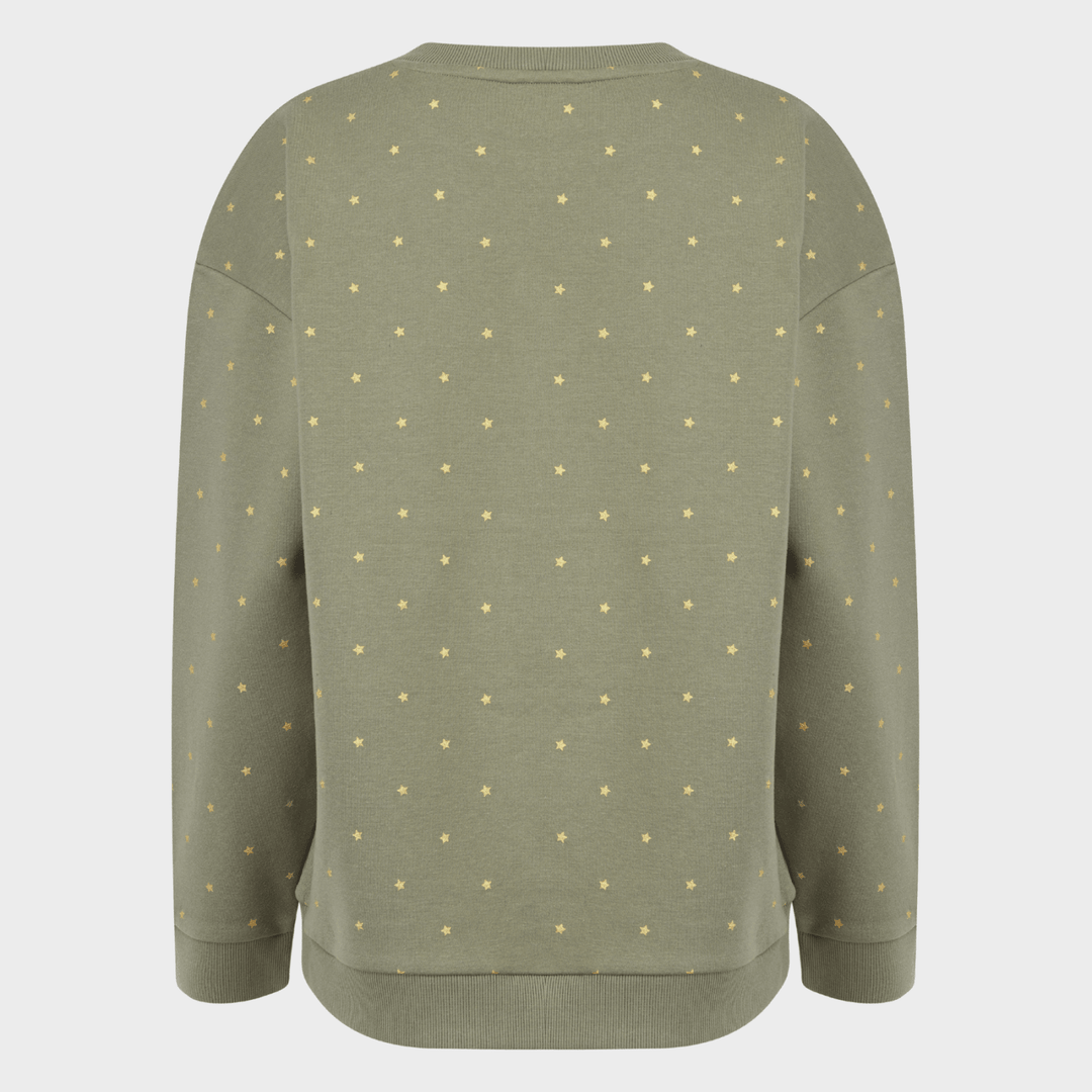 Ladies All Over Metallic Star Sweatshirt from You Know Who's