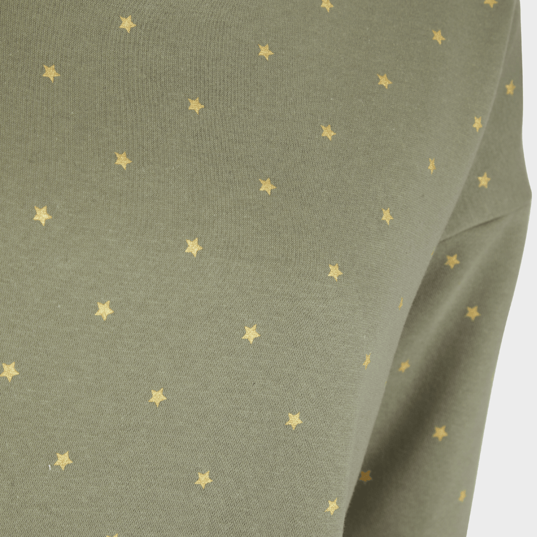 Ladies All Over Metallic Star Sweatshirt from You Know Who's