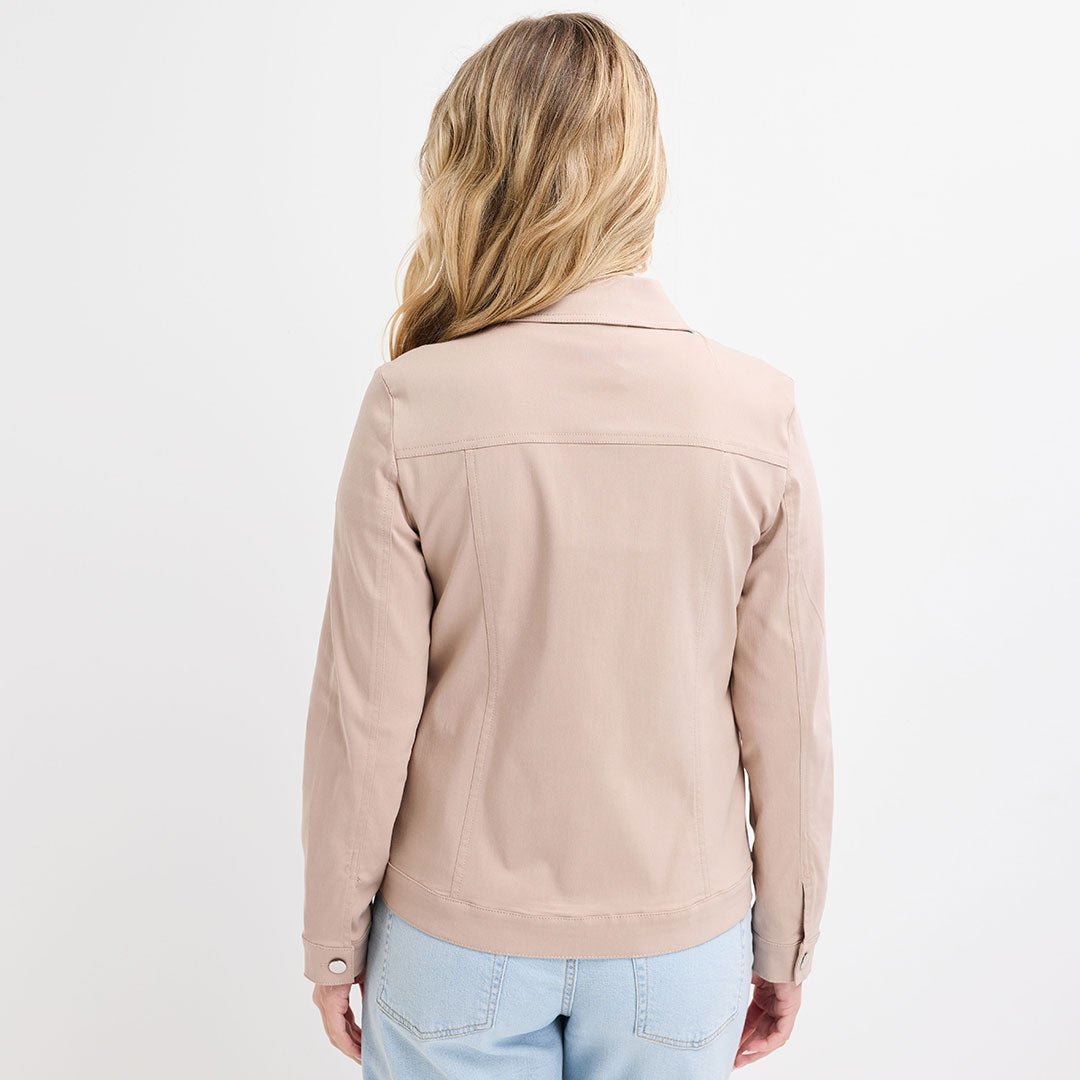 Ladies Almond Stretch Denim Jacket from You Know Who's