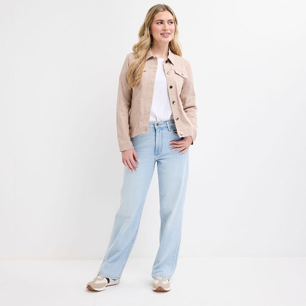 Ladies Almond Stretch Denim Jacket from You Know Who's