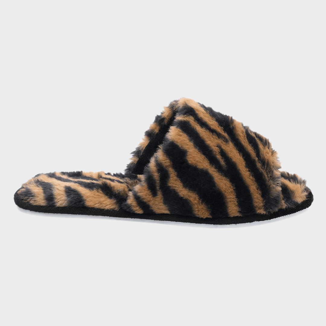 Ladies Animal Print Plush Slider from You Know Who's