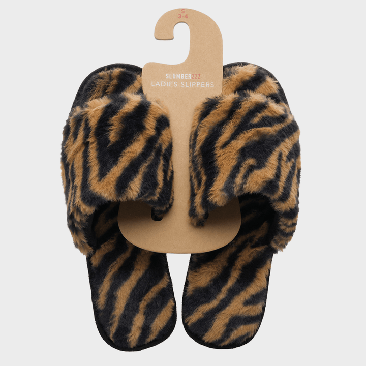 Ladies Animal Print Plush Slider from You Know Who's
