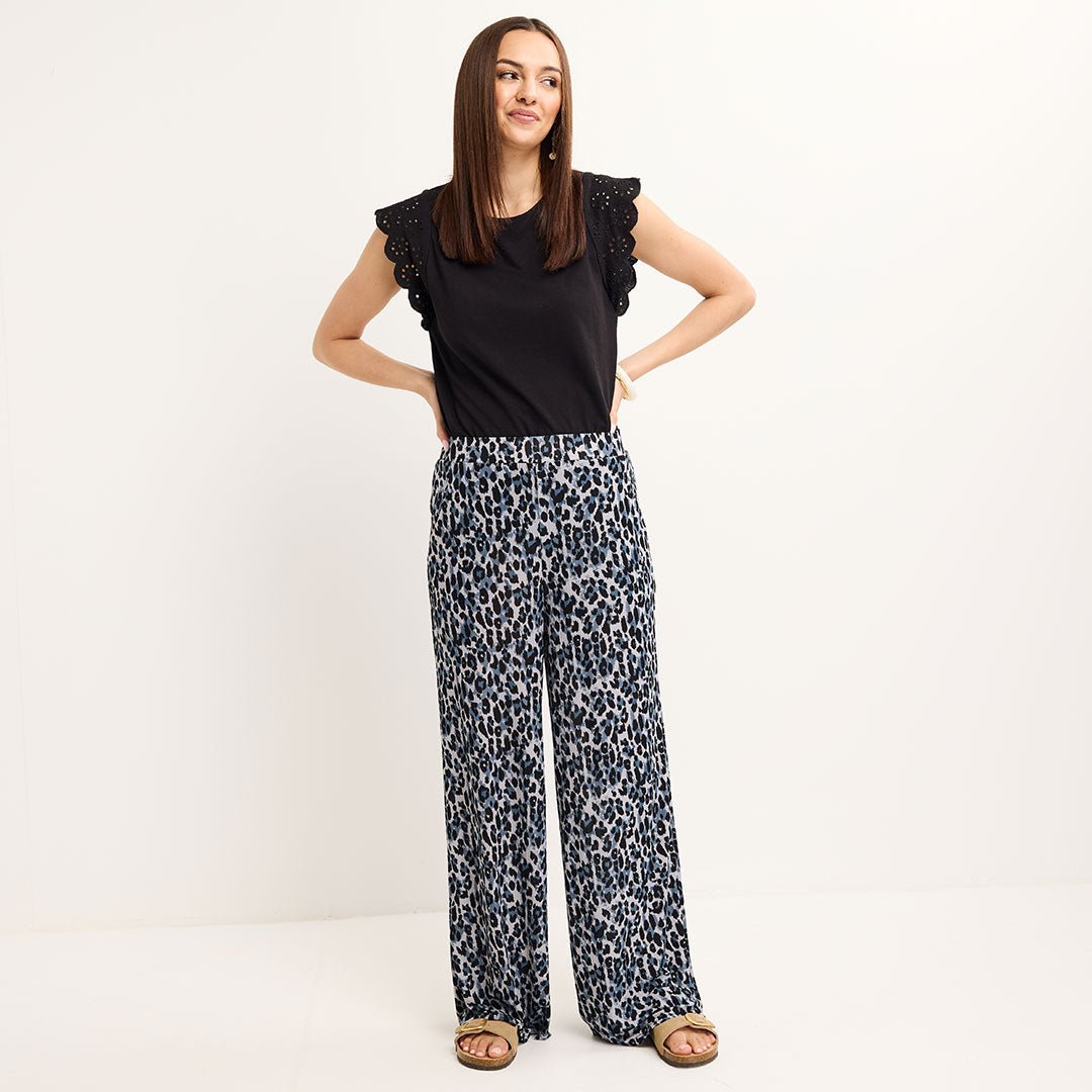 Ladies Animal Printed Plisse Trouser from You Know Who's