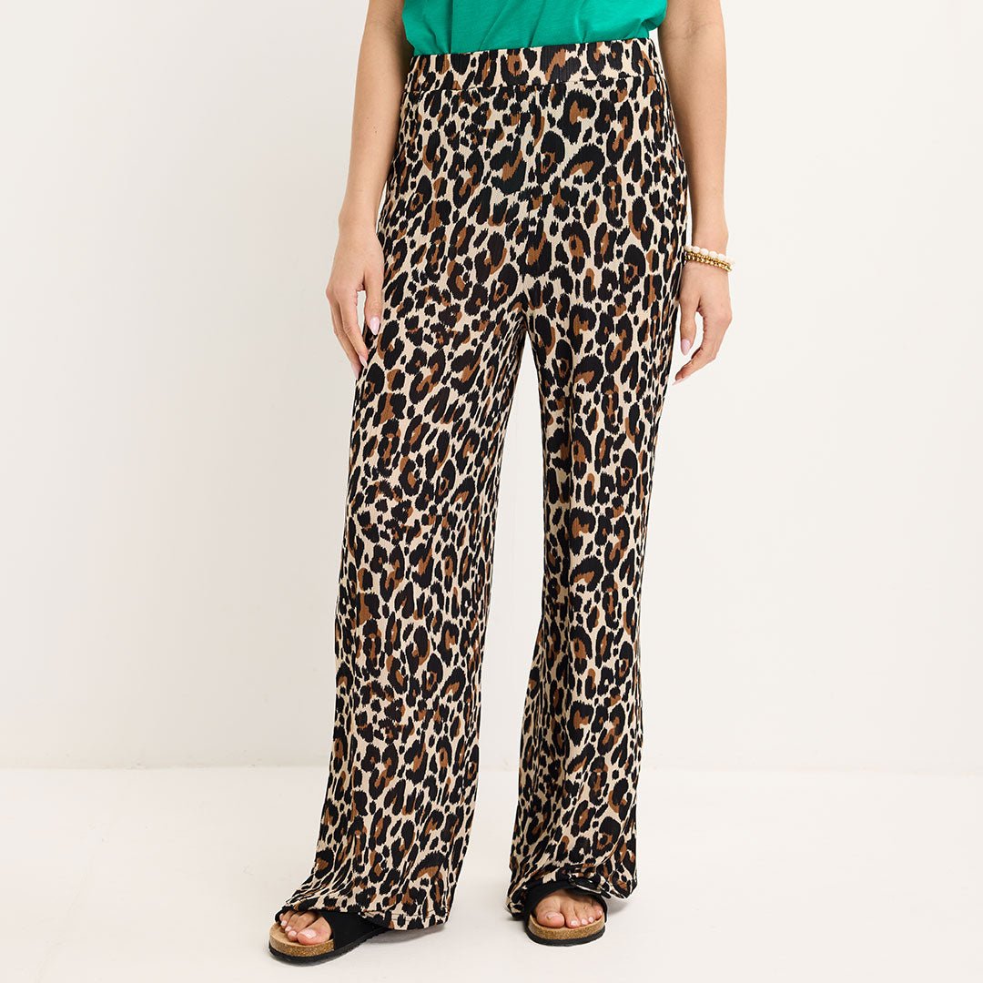 Ladies Animal Printed Plisse Trouser from You Know Who's