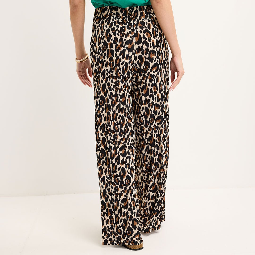 Ladies Animal Printed Plisse Trouser from You Know Who's