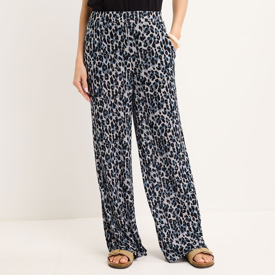 Ladies Animal Printed Plisse Trouser from You Know Who's
