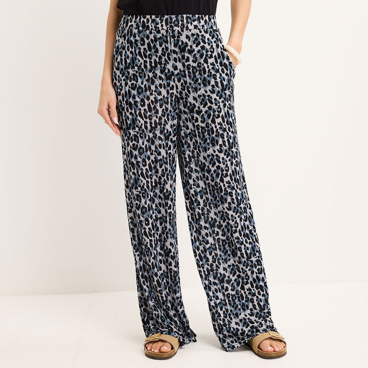 Ladies Animal Printed Plisse Trouser from You Know Who's