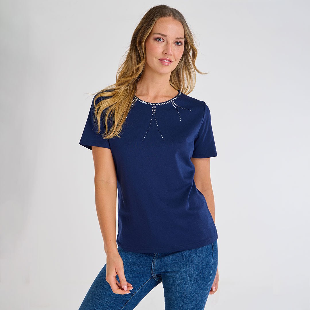 Ladies Beaded Neck T-Shirt from You Know Who's