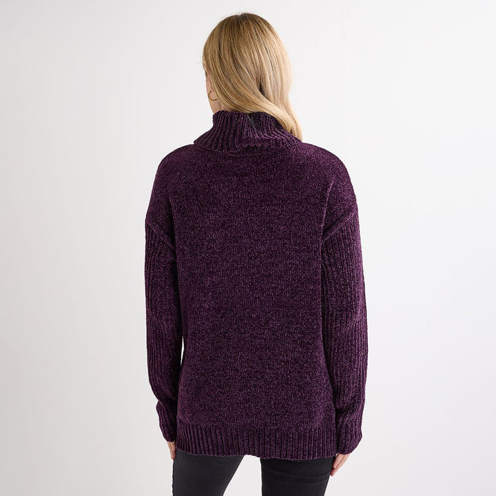 Ladies Beetroot Roll Neck Knitted Jumper from You Know Who's