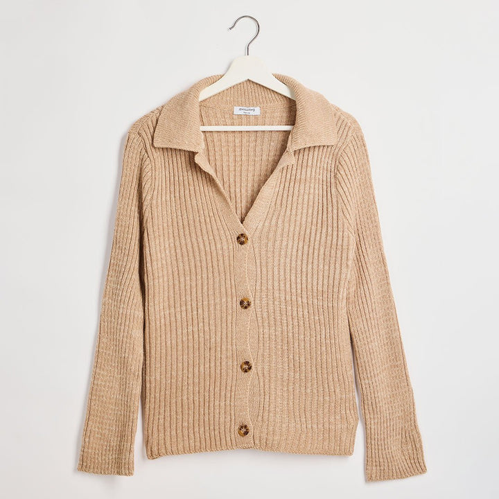 Ladies Beige Button Through Marled Cardigan from You Know Who's