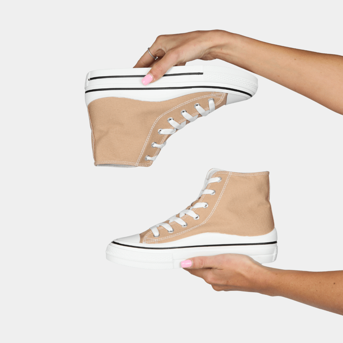 Ladies Beige High Top Trainer from You Know Who's