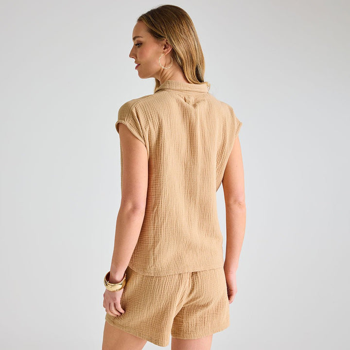 Ladies Beige Sleeveless Shirt from You Know Who's