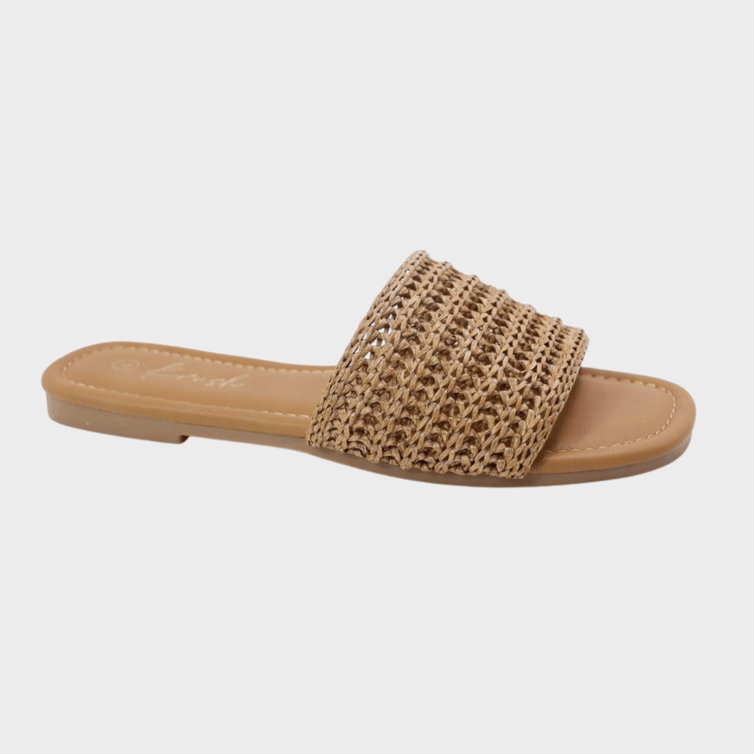 Ladies Beige Woven Slider from You Know Who's