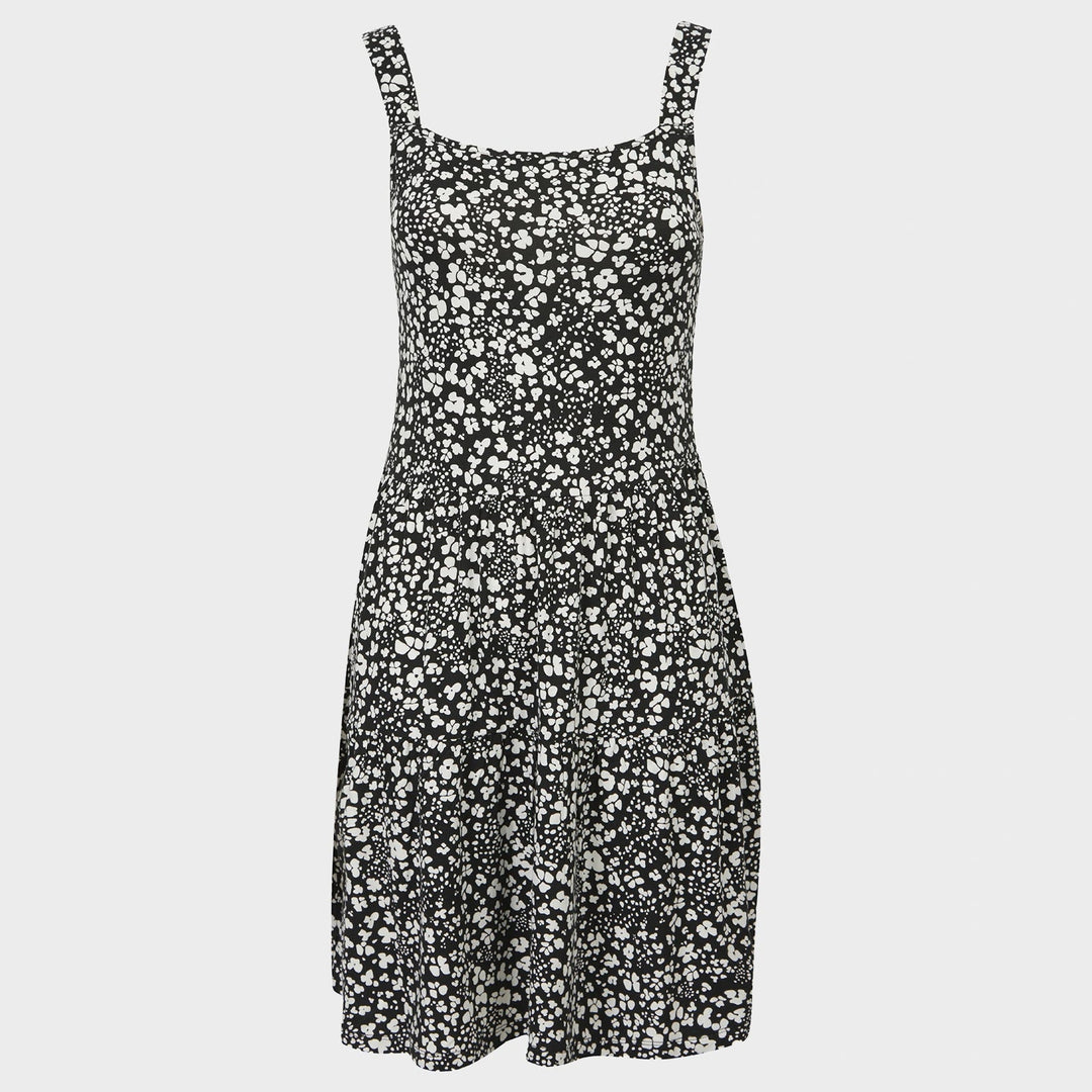 Ladies Black and White Strappy Print Jersey Dress from You Know Who's