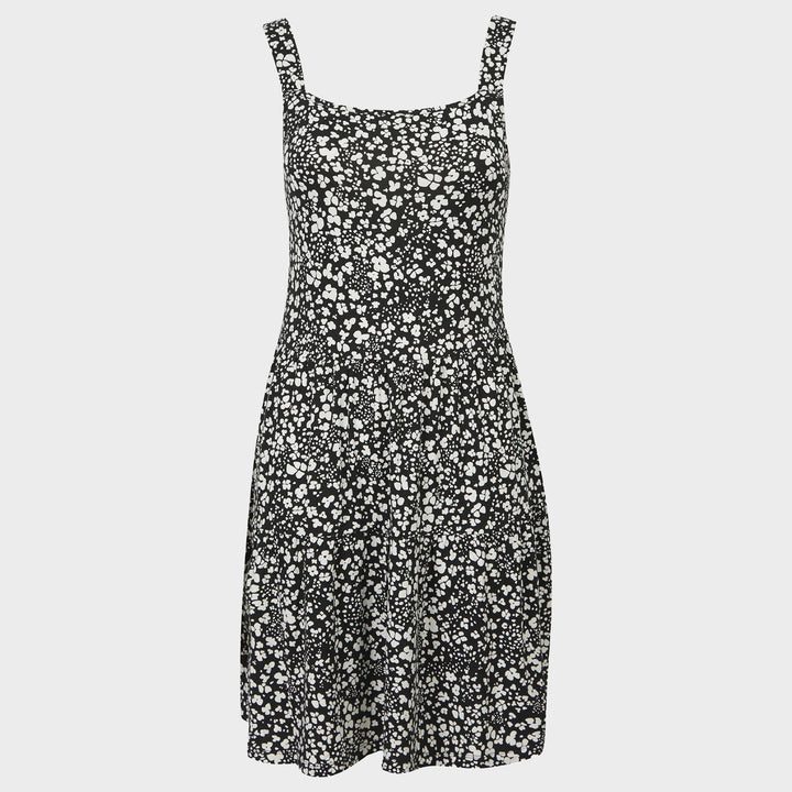 Ladies Black and White Strappy Print Jersey Dress from You Know Who's