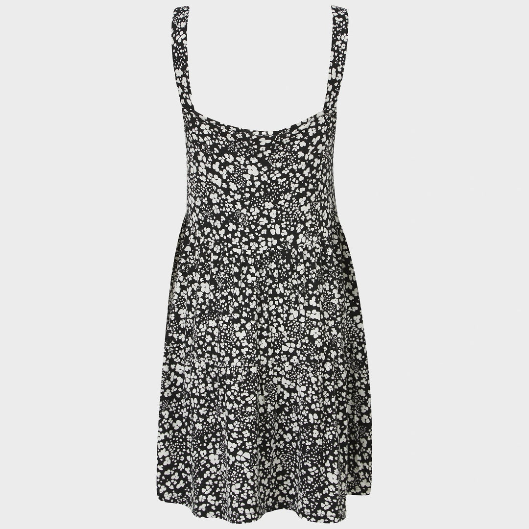 Ladies Black and White Strappy Print Jersey Dress from You Know Who's
