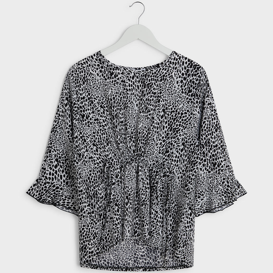 Ladies Black Animal Print Top from You Know Who's