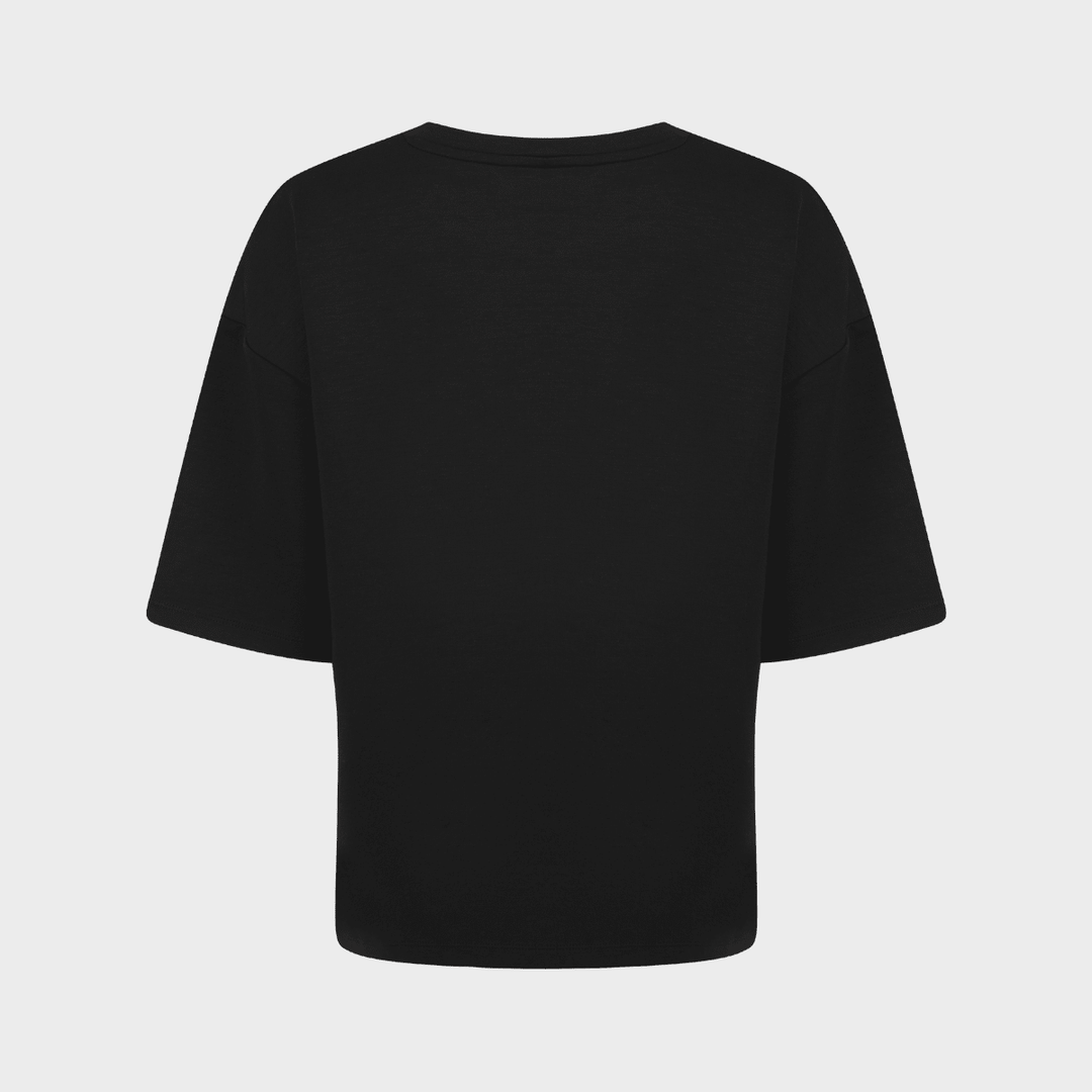 Ladies Black Boxy T-shirt from You Know Who's