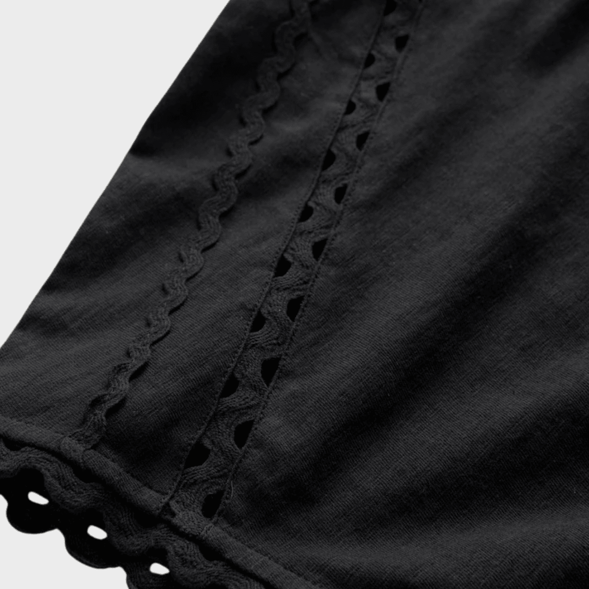 Ladies Black Bubble Hem Tie Top from You Know Who's