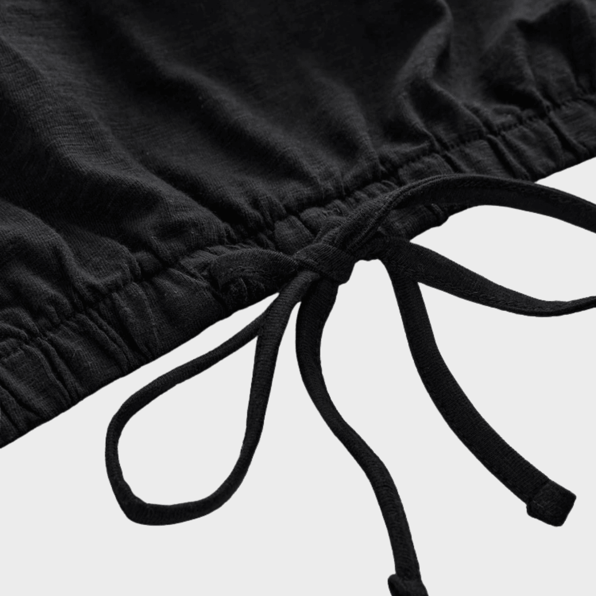 Ladies Black Bubble Hem Tie Top from You Know Who's