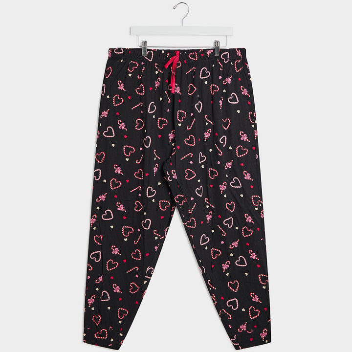Ladies Black Candy Cane PJ Bottoms from You Know Who's
