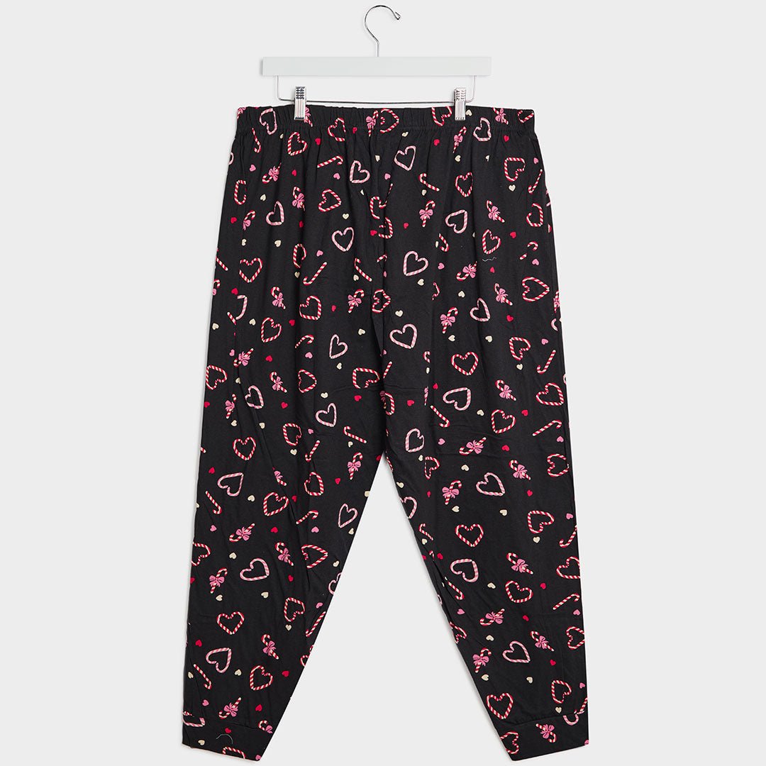 Ladies Black Candy Cane PJ Bottoms from You Know Who's