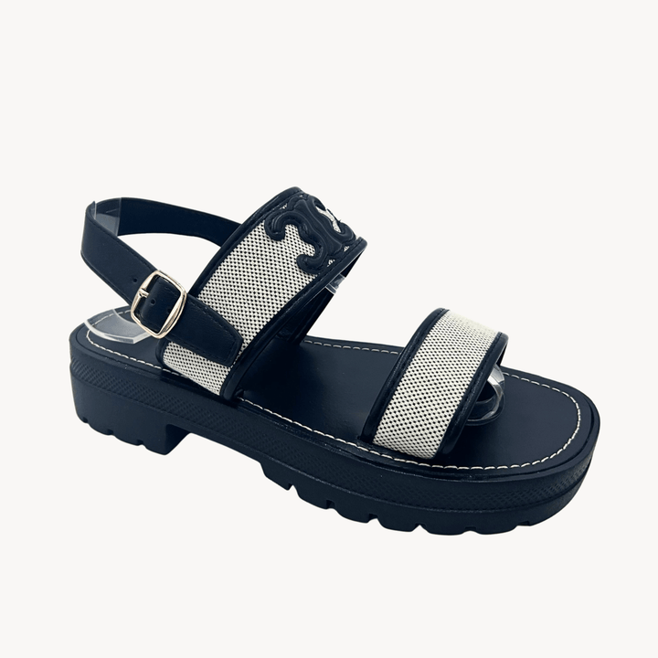 Ladies Black Contrast Platform Sandal from You Know Who's