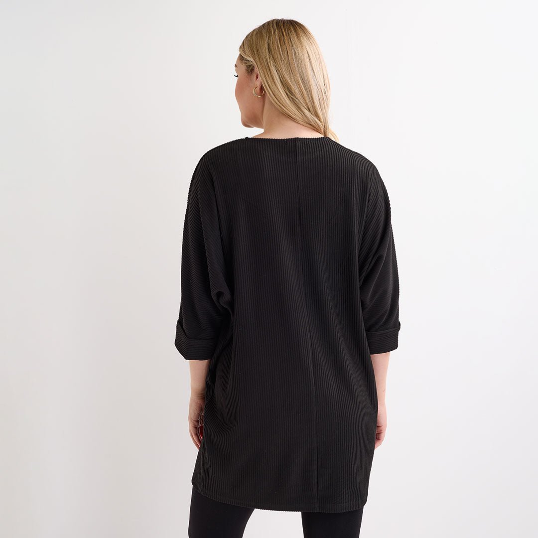Ladies Black Cord Pocket Tunic from You Know Who's