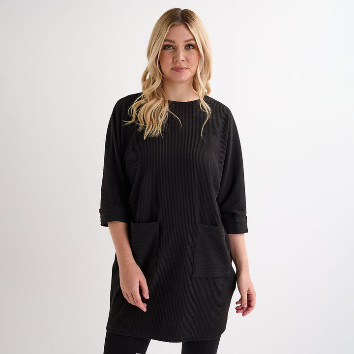 Ladies Black Cord Pocket Tunic from You Know Who's