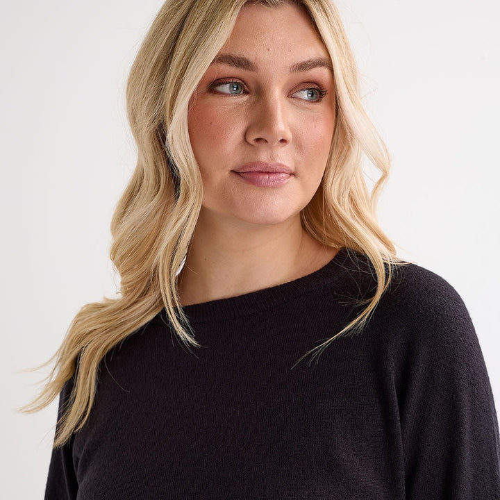 Ladies Black Crew Cashlike Jumper from You Know Who's