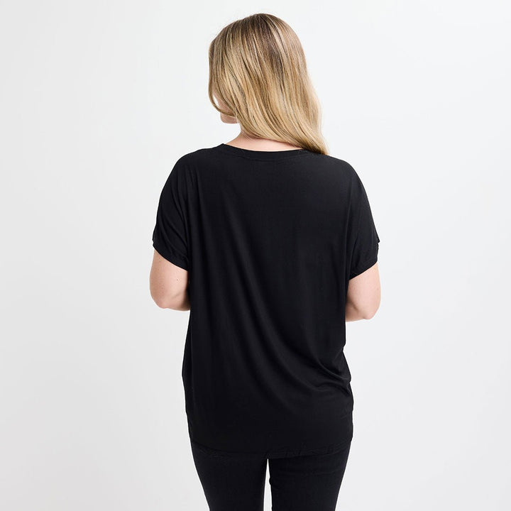 Ladies Black Daisy Diamonte Top from You Know Who's