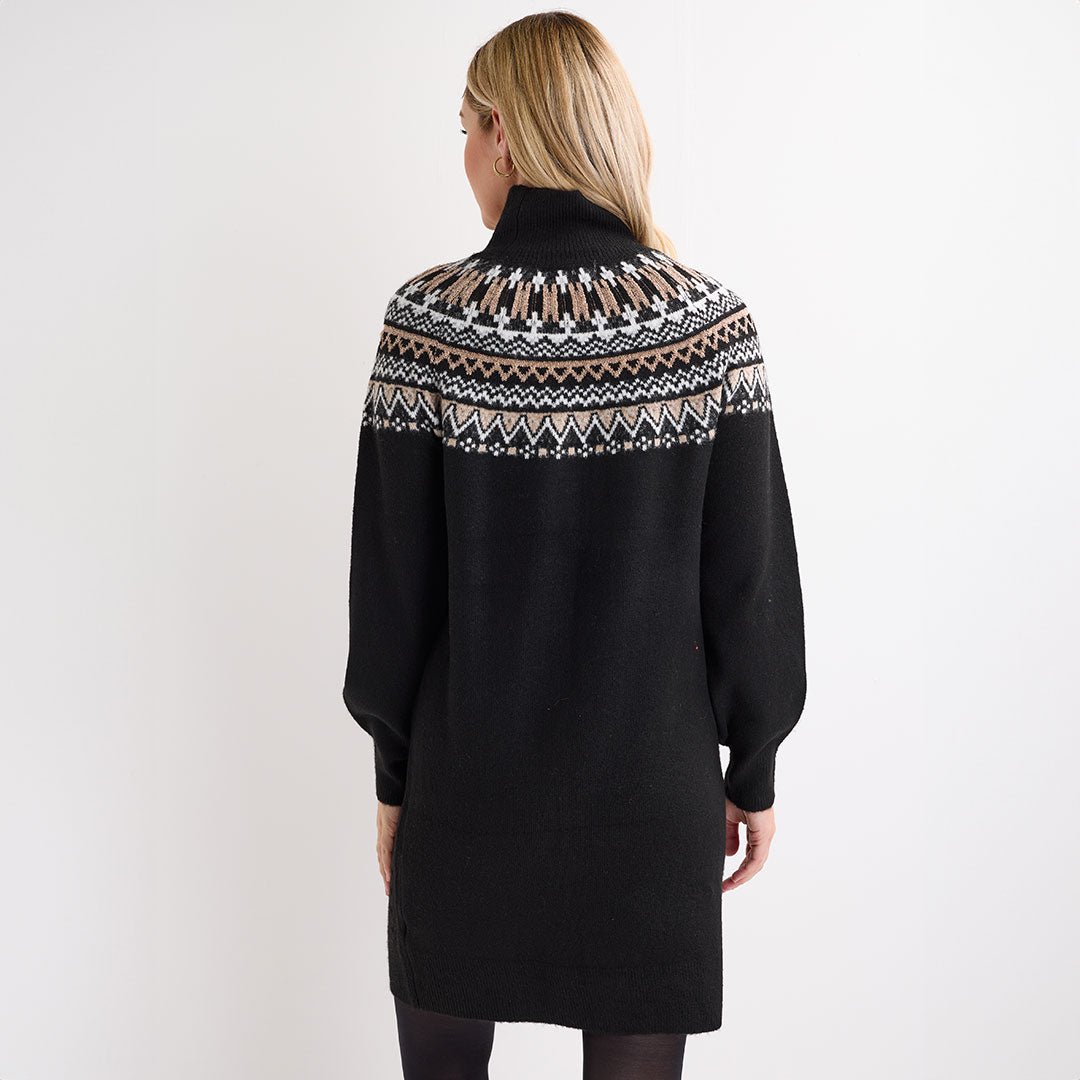 Ladies Black Fairisle Dress from You Know Who's